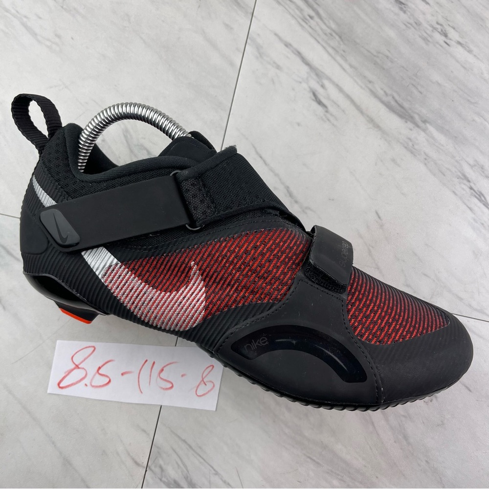 •NIKE SuperRep Cycling Strap Bike Shoes Women 8.5 Black CJ0775-008 SPD/SPD-SL